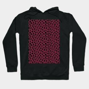 Red and Black Spot Dalmatian Pattern Hoodie